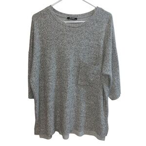 Zara gray oversized short sleeve sweater medium